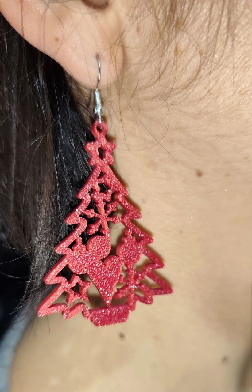 3D-Printed Christmas Earrings view 2
