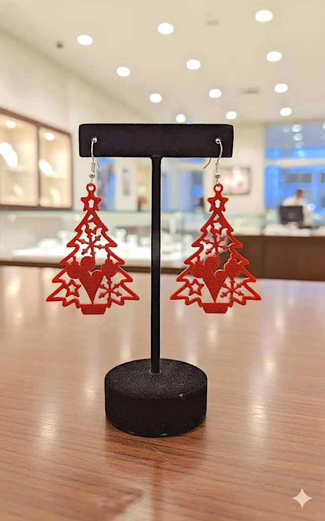 3D-Printed Christmas Earrings