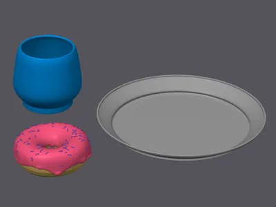 Donut & Cup Set – Still Life 3D Scene