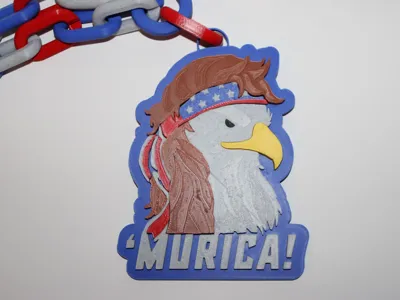 4TH OF JULY MURICA CHAIN PENDANT