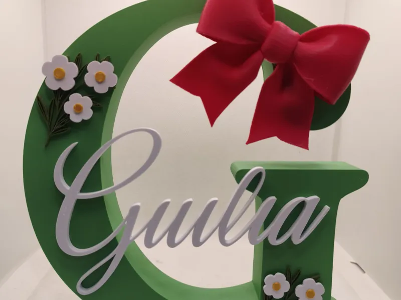 Lettere decorate con nomi e senza