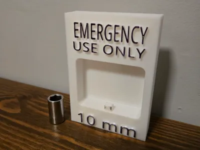 Emergency 10mm socket holder