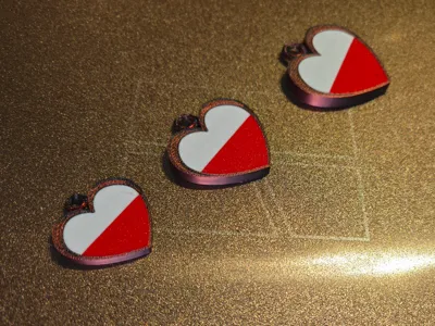 Poland Keychain Heart