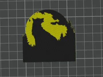 Wolf silhouette in the moon Magnet Size