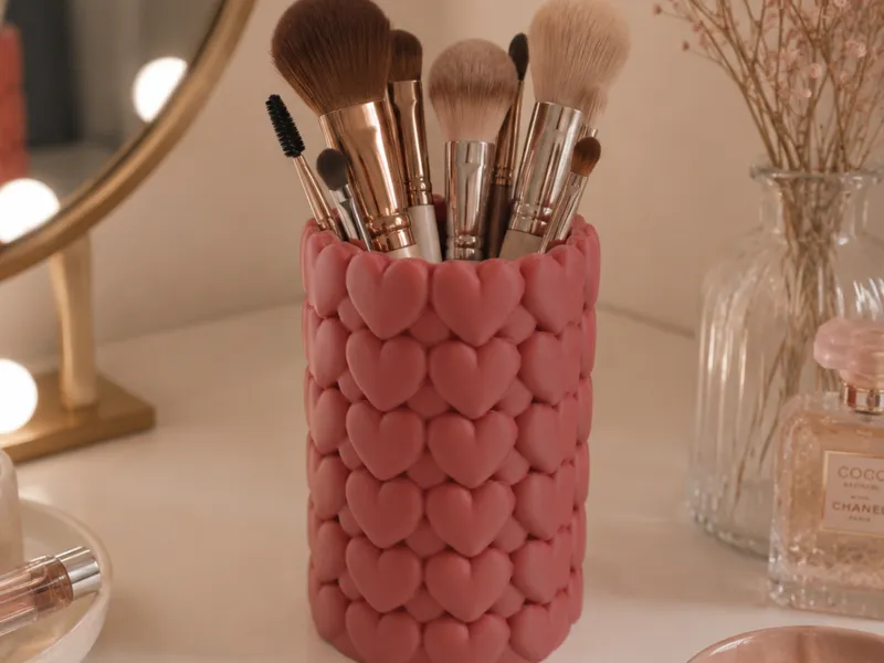 Heart Brush Holder – Cute & Elegant Organization 