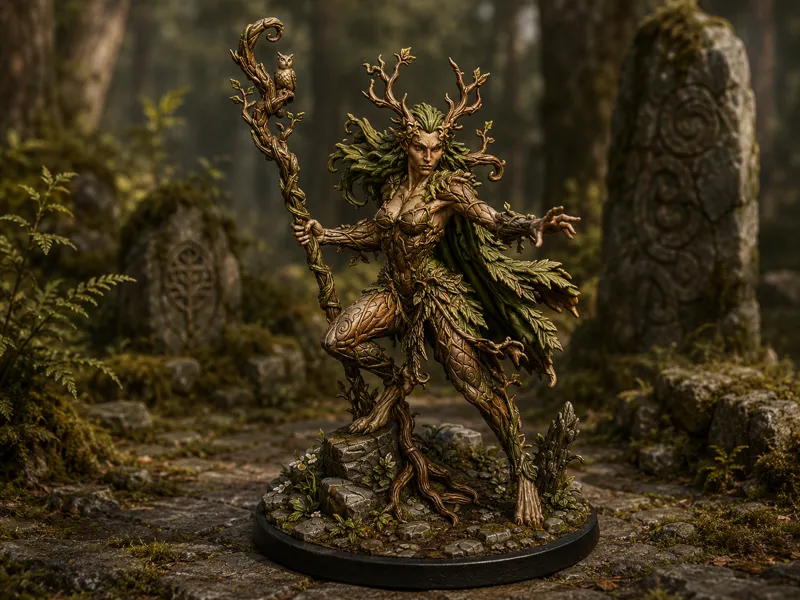 Driad with magic staff