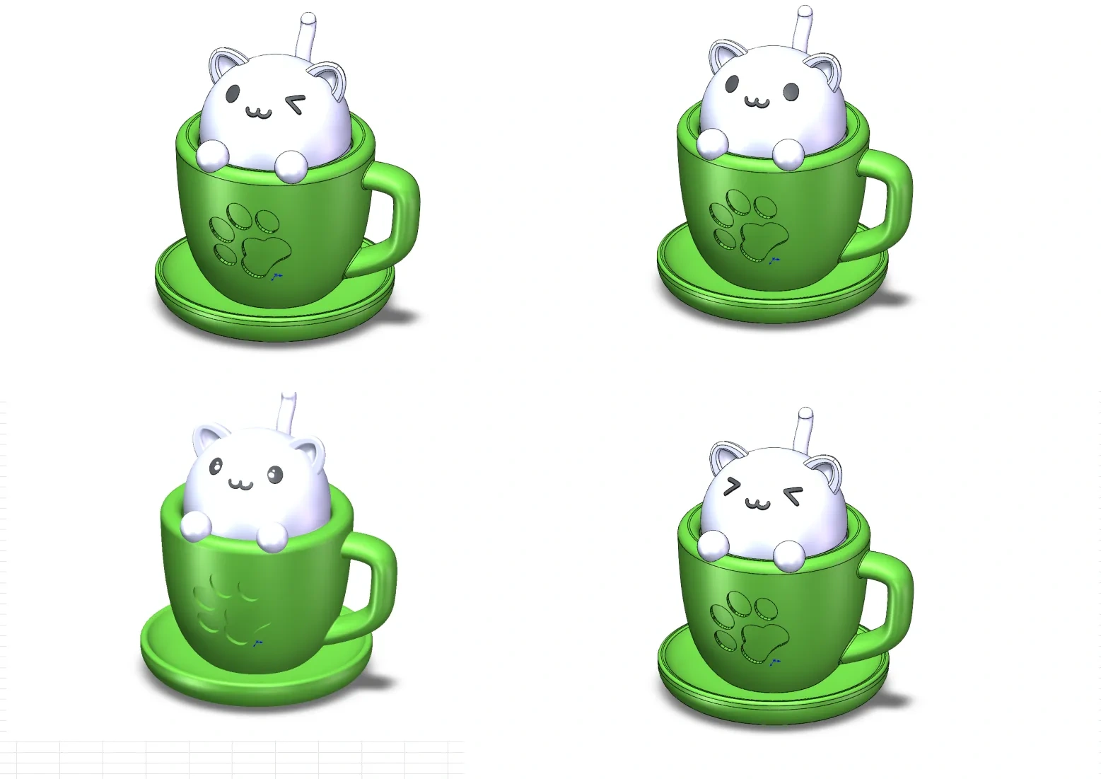 Miniatura 5 do modelo 3D 解压猫猫杯（可装机械键盘轴，也可以3D打印轴体）