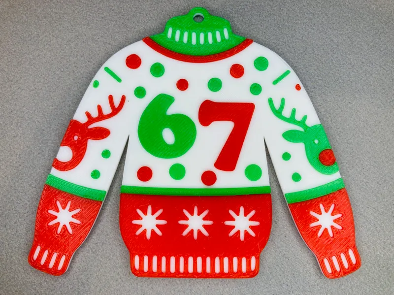 67 Ugly Christmas Sweater Ornament - QUICK 38 mins