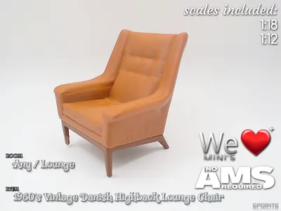 WLM - 1960's Vintage Danish Highback Lounge Chair