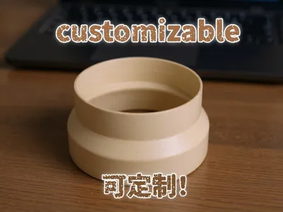 Customizable Pipe Reducer Adapter for Exhaust Pipes and Range Hoods, Large and Small End Connector