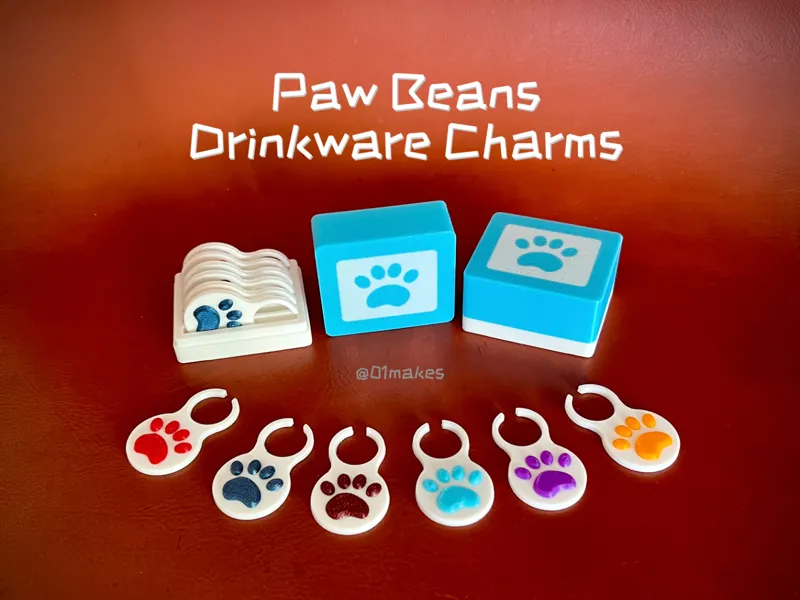 Paw Beans Drinkware Charms Wine Glass Tag ID Label