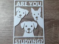 Plaque déco chiens studieux — photo 1
