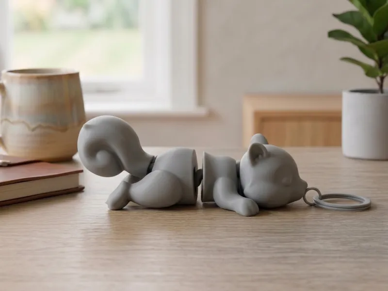 Articulated Flexi-Kitty Keychain