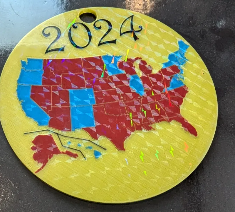 USA 2024 Electoral Map Ornament