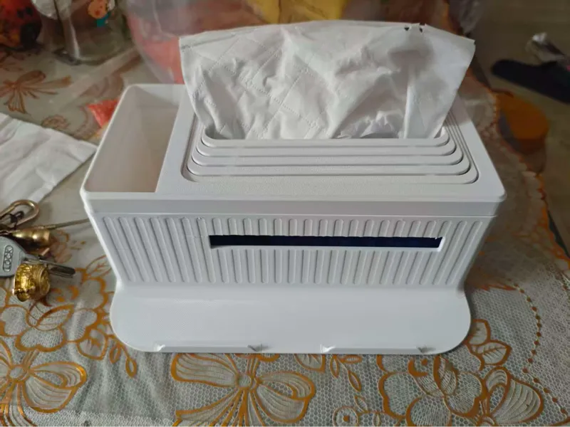 多功能 下沉式 抽纸盒  可卷纸盒侧出  手机支架（可一盘打印 ）
