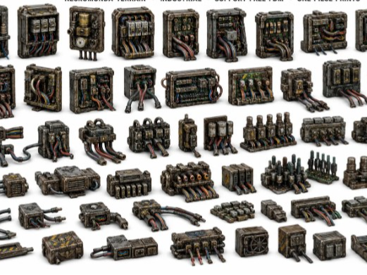 electrical greeble pack for wargaming terrain