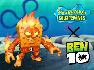 SpongeBob Squarepants X Heatblast Ben 10