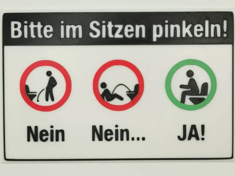 WC Bitte in sitzen pinkeln
