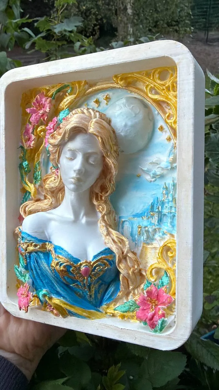 Princess of the Moon – 3D Bas-Relief Painting - Free 3D Print Model ...