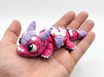 Adorno temático: Cute Crystal Flexi Dragon – Print in Place — vista de referencia 3