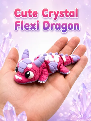 Adorno temático: Cute Crystal Flexi Dragon – Print in Place — vista de referencia 2