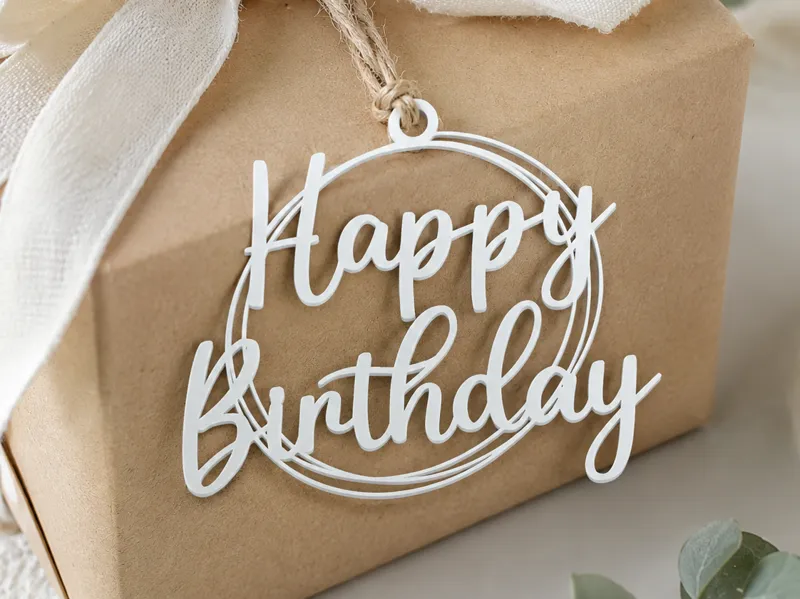 Happy Birthday Gift Tag – Modern Cozy Present Tag
