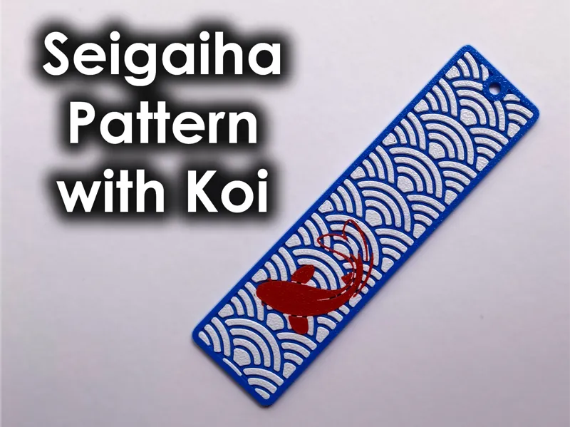 Bookmark - Seigaiha Pattern with Koi
