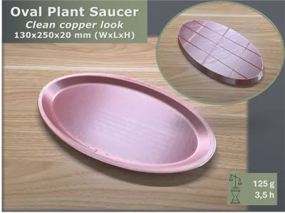 Oval Plant Saucer in Copper Look