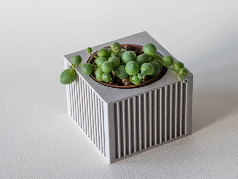 Ribbed Square Mini Planter