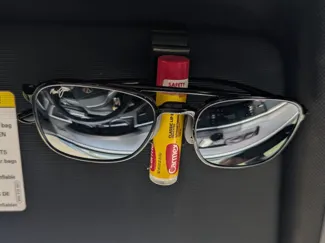 Visor Clip With Sunglass and Chapstick Holder