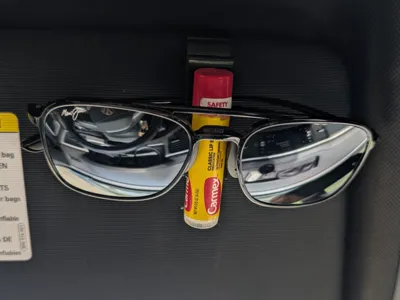 Visor Clip With Sunglass and Chapstick Holder