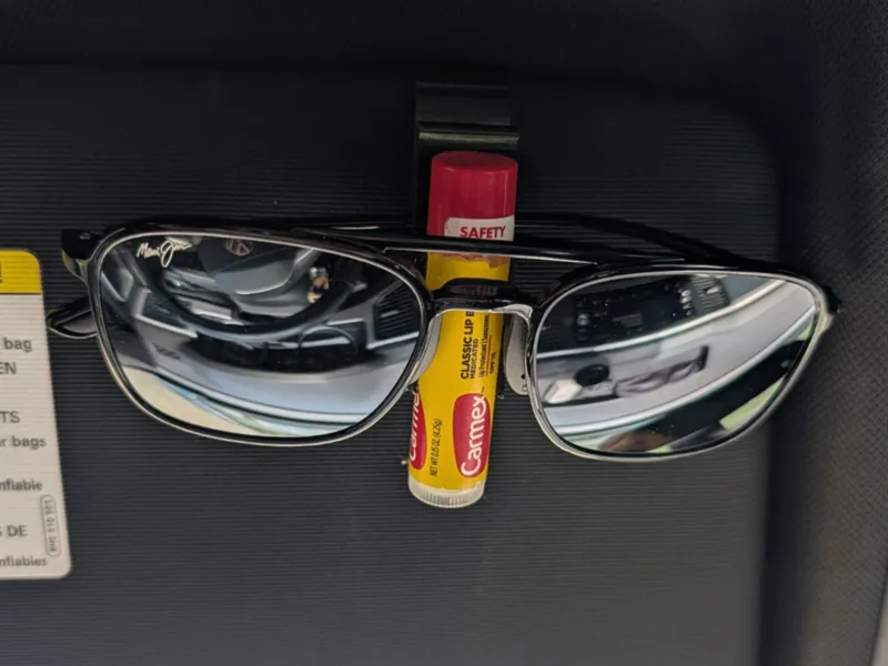 Visor Clip With Sunglass and Chapstick Holder