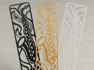 Saxophone Cutout Bookmark | Fast One-Color Print