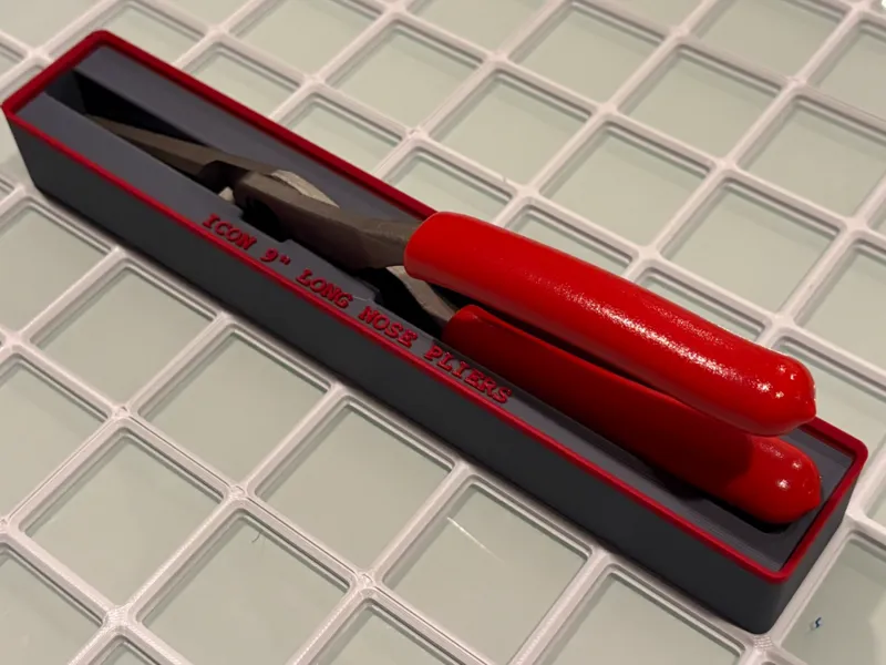 Icon 9" Long Nose (Nickel Pliers) Gridfinity Bin