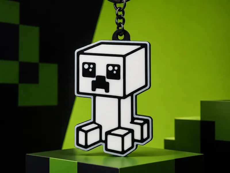 adorable Clipper-inspired Minecraft keychain