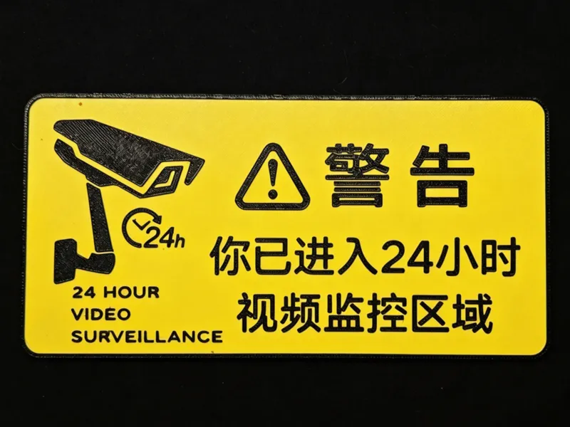 24小时监控警示牌