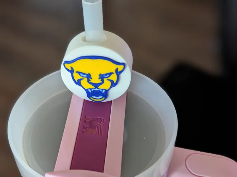 University Pittsburgh Panther Stanley Straw Charm