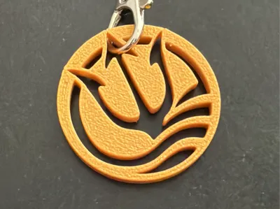 Round Trident Keychain