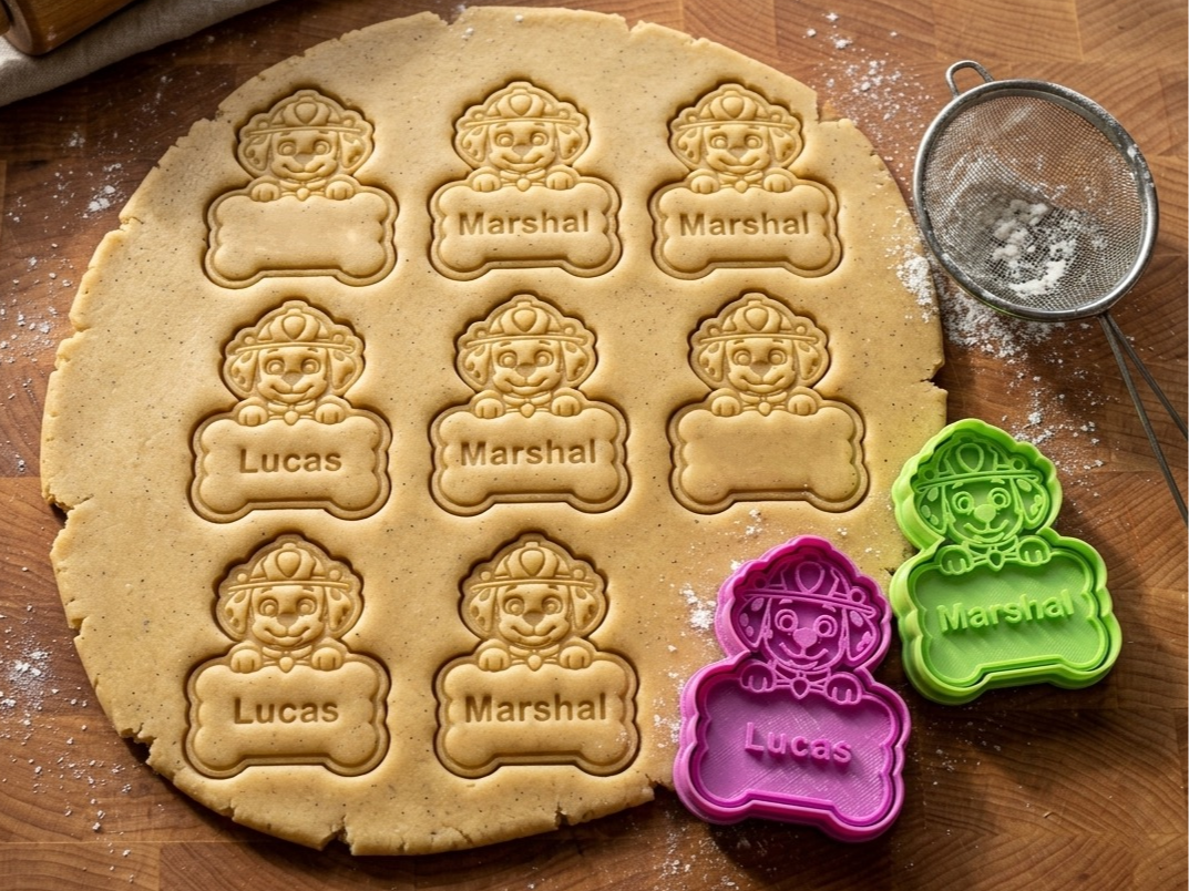 cookie cutter paw patrol texto personalizable 