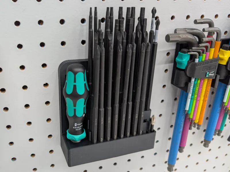 Peg Board Hex Bit and Driver Holder 