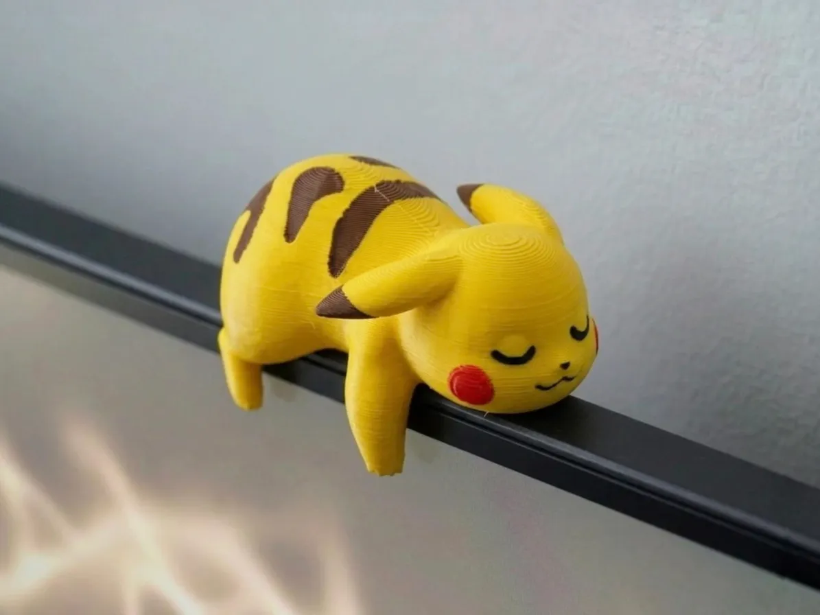 Cute Sleepy Pikachu - Monitor Buddy - Free 3D Print Model - MakerWorld