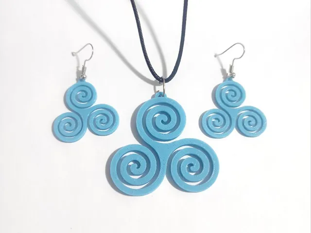 Celtic Swirl Earrings & Pendant