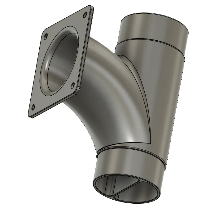 Dust extraction 90 degree 63mm equal splitter