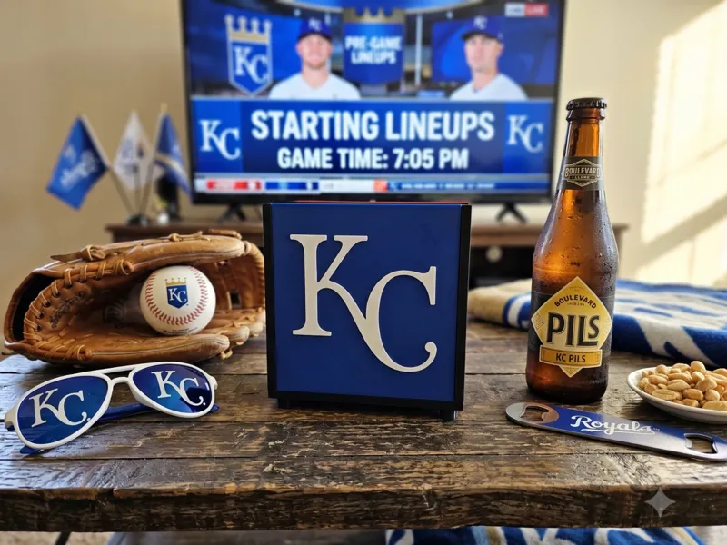 Interchangeable Napkin Holder - KC Royals Baseball