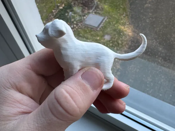 Chien mignon, figurine low poly