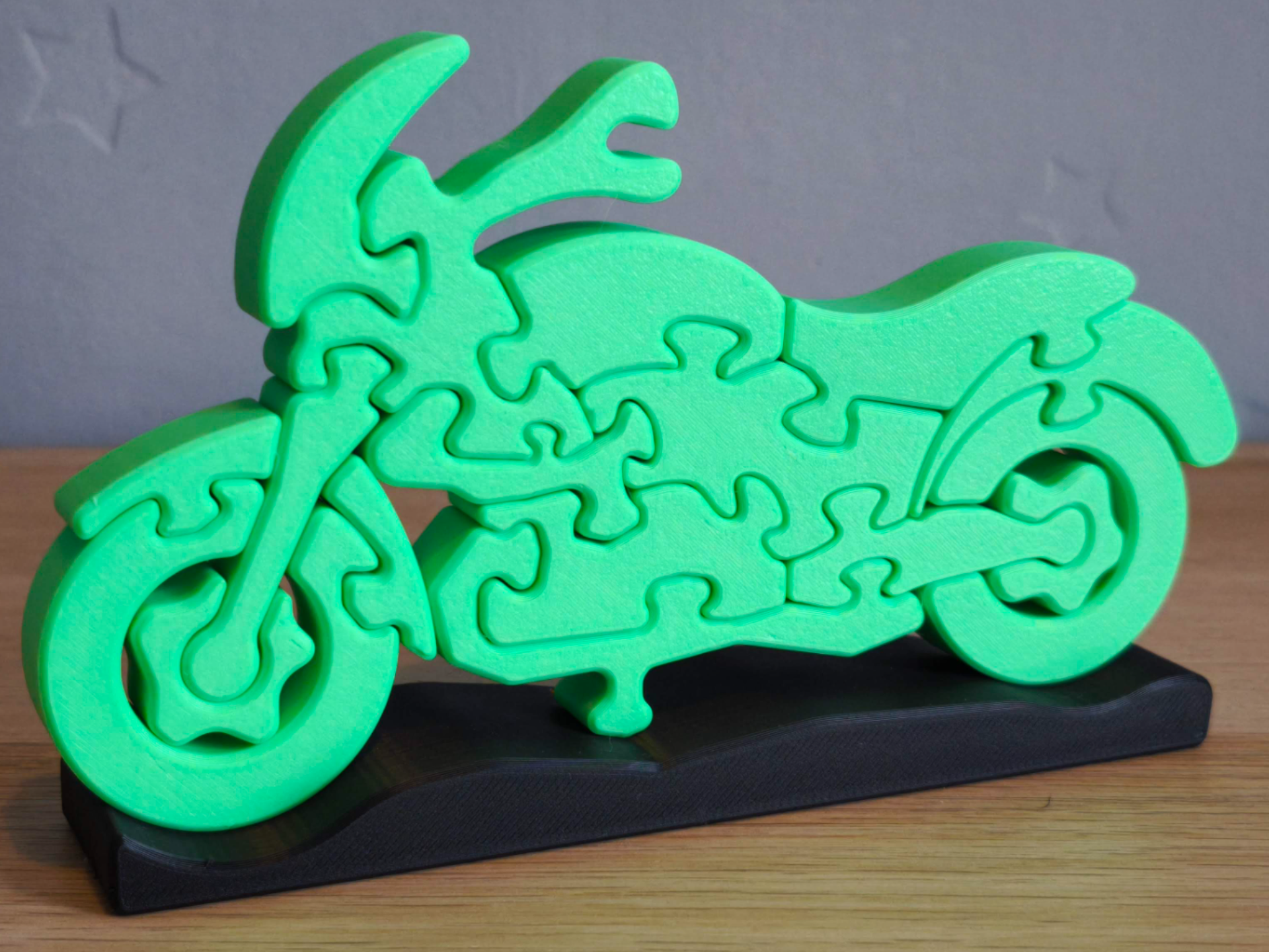 Motorcycle Jigsaw Puzzle – 3D Printed Edition