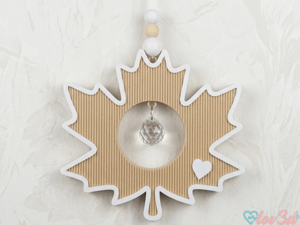Letrero o emblema decorativo: Boho Maple Leaf Suncatcher. Referencia del modelo original.