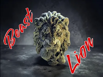 Memento Mori: Dual-Tone Lion & Skull Bust