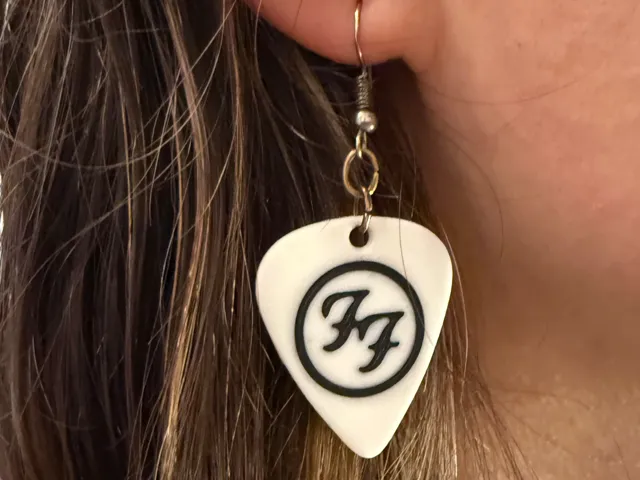 Foo Fighter guitar pick earrings