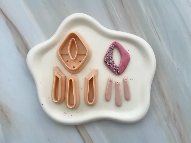 Modern Polymer Clay Cutters Earrings Set